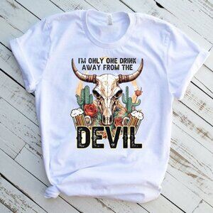 One Drink Away From The Devil Jelly Roll Tee Graphic Short Sleeve T-Shirt